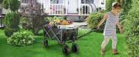 GJCrafts Carretillas de Carro Jardin Plegable 100KG con Doble Freno Carro Plegable Exteriores con Manijas de Empuje Ajustables,600D Oxford Doble Capa - details 4