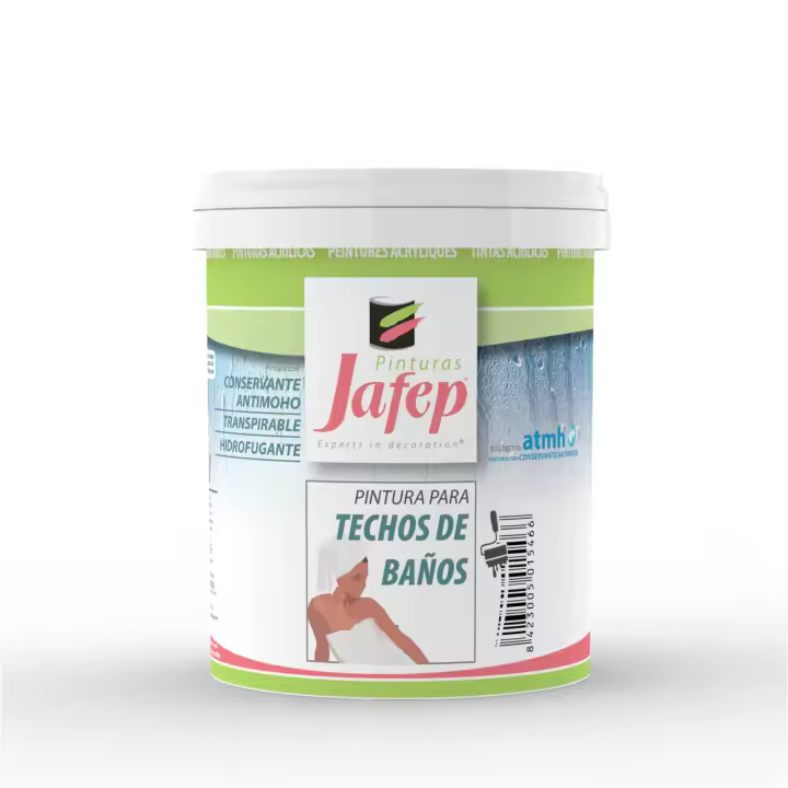 Pintura para techos de baño Jafep Posee efecto hidrofugante y alta transpiración. Es ideal para uso en techos de cuartos de baño. - 1