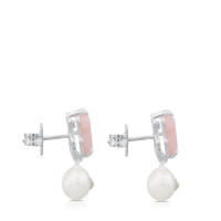 Pendientes de Oso de Plata esterlina S925, incrustaciones de Perlas de cuarzo de Ágata natural, pendientes de Diseño de Nicho de lujo Ligero - details 7