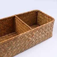 Cesta De Almacenamiento De Sisal 3 Compartimentos Caja De Almacenamiento Para Baño Organización De Papel Higiénico - details 5
