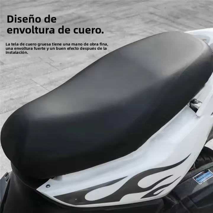 Cubierta De Asiento Para Motocicleta Protector Impermeable Y Antideslizante En Cuero Goma Contra Rasguños Para Autocycle - 1