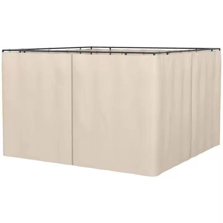 Outsunny 4 Paredes Laterales para Cenador 302x205 cm/352x205 cm Laterales para Gazebo Universal con 40 Ganchos y Anillos en C para Pérgola Carpa - 1