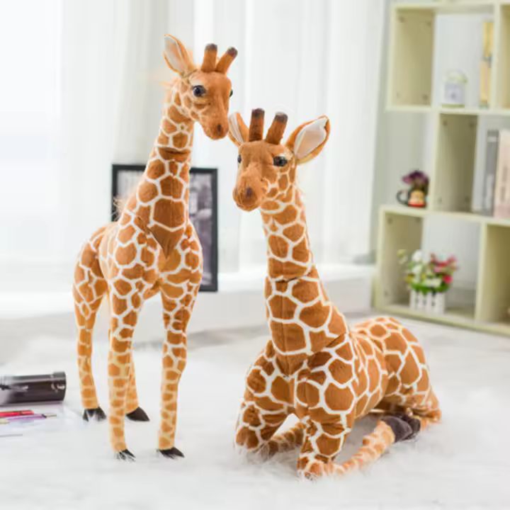 Gran Peluche De Giraffa Real Vida Juguete De Peluche De Animal Suave Para Decoración De Habitación Regalo De Cumpleaños Para Niños - 1