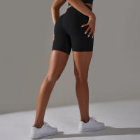 Shorts De Yoga De Cintura Alta Con Control De Abdomen Leggings De Fitness Con Rayas Resistentes Al Agachamiento Shorts De Entrenamiento Sin Costuras - details 29