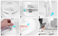 Ventilador Recargable Extensible y Plegable, Ventiilador de Pie, 3 Velocidades, Con bateria de 7200 mAh, Altuta Regulable, Cargando con USB, Mini Ventilador para Hogar, Cama, Oficina, - details 1