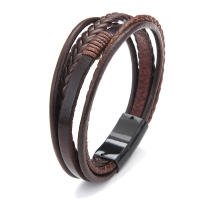 Pulsera De Cuero Para Hombres 20cm Con Hebilla Magnética Aleación De Aluminio Pulsera De Lazo Tejida Para Mujeres Joyería De Fiesta - details 7