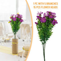1 Bouquet De 15 Cabezas De Flores Artificiales Girasol En Seda Para Bodas Decoración De Hogar Y Jardín Decoración De Fiesta - details 3