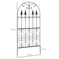Outsunny Juego de 2 Enrejados de Jardín Soportes para Enredaderas con Marco de Acero para Plantas Trepadoras y Decoración Patio Terraza 55x128 cm Negro - details 2