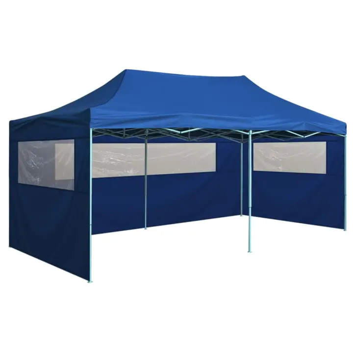 vidaXL Carpa plegable profesional con 4 paredes acero azul 3x6 m - 1