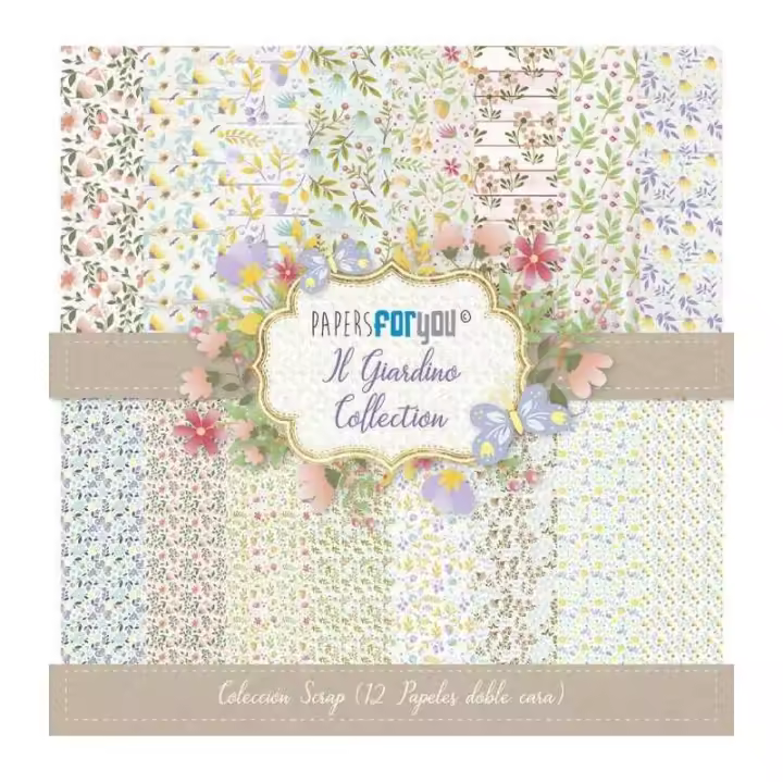 PAPERSFORYOU PAPEL SCRAP IL GIARDINO 30X30 12 HOJAS PAPERSFORYO - 1