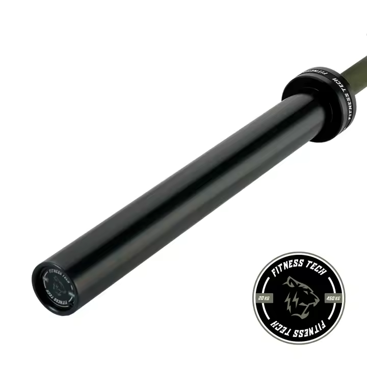Fitness Tech Barra olímpica verde 220 cm x 50 mm 8 rodamientos - 1
