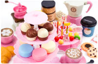 Juego De Comida Para Niñas Set De Té De Cocina Simulación De Pastel Y Café Juguete De Cocina Para Niños Juego De Casa De Juguetes Regalos De Cumpleaños - details 2
