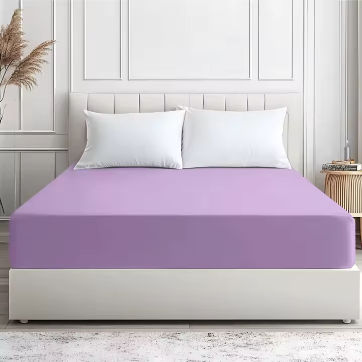 SHANN - Sábana Bajera Ajustable - Lila - Bolsillo Profundo 30cm - Microfibra Poliéster, Suave y Transpirable - Cama 90-105-135-150-160-180 - 1