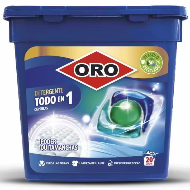 ORO. Detergente en cápsulas Todo en 1. 20 unidades. - 1