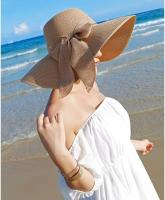 Sombrero de paja de Ala Ancha para Mujer, de Ala elegante, plegable y enrollable, ideal para Playa, Vacaciones, Viajes y Sol. - details 2