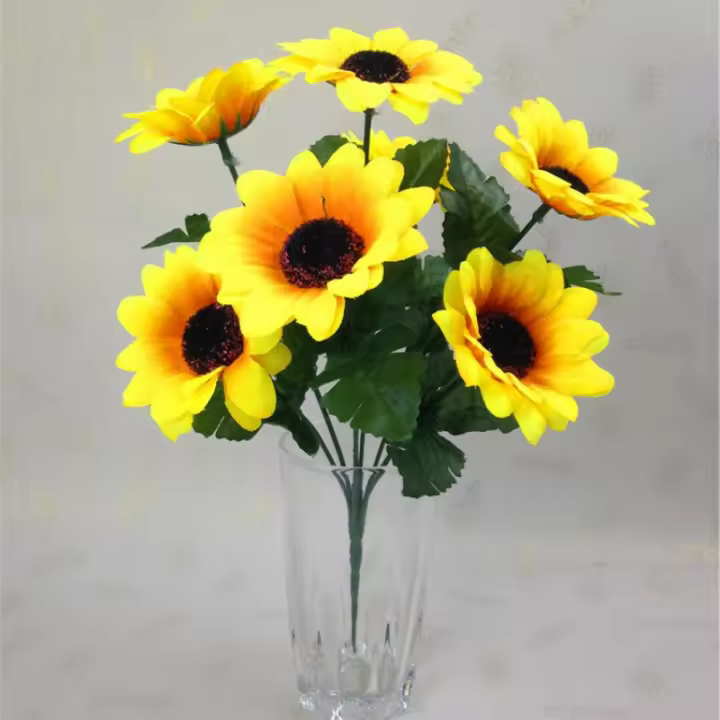 Arreglo De Girasoles Artificiales En Seda Para Decoración De Bodas Y Fiestas Regalo De Decoración De Hogar Disponibles Para Envío Rápido - 1