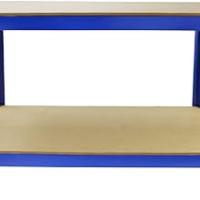 Mesa de Trabajo Metálica Q-Rax de Acero Sin Tornillos Azul Banco de Trabajo Metálico Metal Taller Carpintero Profesional Garaje Banco Trabalho 120cm x 60cm x 90cm Tool Work Bench Workbench Garage - details 1