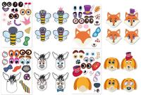 Juego Educativo Para Niños Y Niñas De 12 Hojas Puzles DIY De Animales Faces Divertidos Y Educativos Regalos Para Niños - details 10