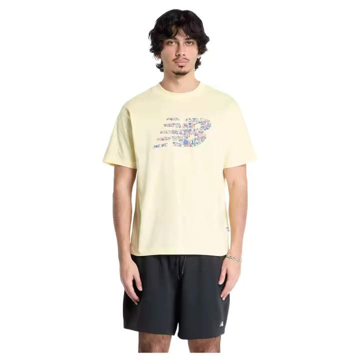 Camiseta de Manga Corta NEW BALANCE  para hombre en color amarillo - 1