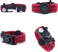 Pulsera de supervivencia 2 en 1, cuerda de paracaídas de 7 núcleos, equipo de pulsera deportiva de emergencia, brújula impermeable, luz SOS, termómetro, silbato de rescate, encendedor - details 1