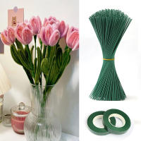 Varilla De Hojas Verdes Para Flores Artificiales De Hierro Con Cinta De Floración Para DIY Rama De Flor Simulada Para Decoración Del Hogar - details 1