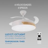 Ventilador DC de Techo LED Ledme MESSE 72W, 107 CM, 3 Tipos de luz, Control Remoto, Memoria y Temporizador, Nature - details 1