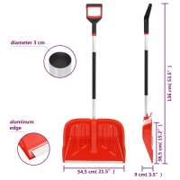 vidaXL Pala quitanieves aluminio rojo 136 cm - details 5