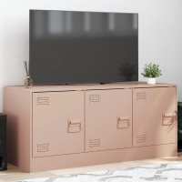 vidaXL Mueble para TV de acero 99x39x44 cm en color Amarillo mostaza/Rosa/Negro y más | almacenamiento funcional diseño moderno para baño dormitorio sala - details 1
