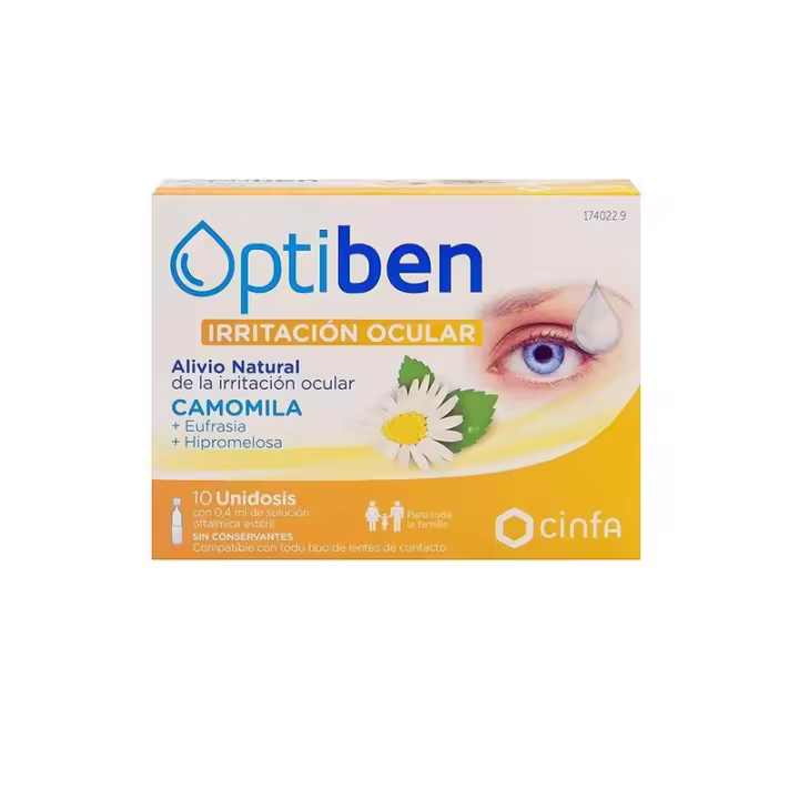 Optiben Ojos Irritados Solución Oftalmológica Natural 10 Monodosis - 1