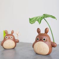 Totoro De Madera Creativa Figura De Escritorio Decoración De Muñeco Aromaterapia Para Coche Insertión Floral Regalo - details 8