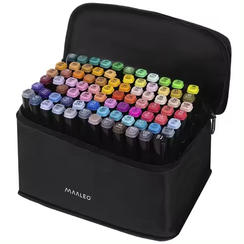 Set de 168, 80 y 40 Rotuladores de Doble Punta MAALEO | Marcadores Profesionales con Estuche Organizador | Puntas Fina y Biselada | Amplia Gama de Colores para Dibujo, Diseño, Bocetos y Lettering | Ideal para Adultos y Niños - 1