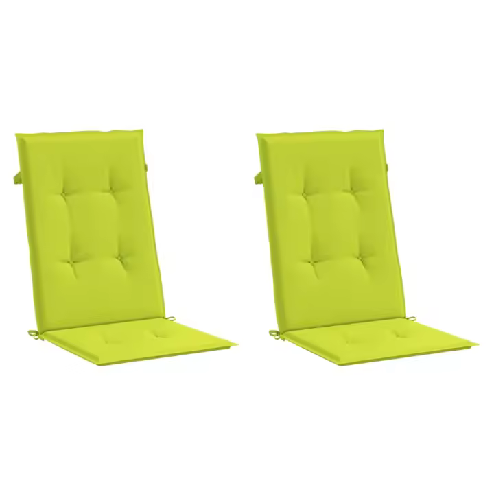 Silla de Jardín respaldo 2 UDS lienzo alto verde 120x50x3cm - 1