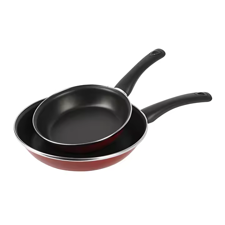Sartenes de Acero Esmaltado Vitrificado Bergner Rojos con Mangos de Baquelita - 1