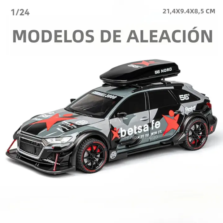Coche Deportivo De Aleación RS6 a Escala 1:24 Con Puertas Abiertas Y Sonido Luz Vehículo De Juguete Simulación Para Niño Regalo Tamaño Aproximado 21.4*9.4*8.5cm - 1