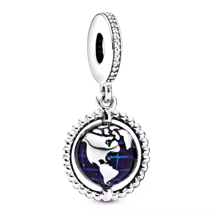 Pandora Charm de Colgante en Plata de Ley Globo giratorio colgante 798021CZ，Incluye Caja Original - 1