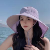 Gorro De Verano Para Mujer Protección UV Con Visera Ancha Y Capucha Para Pelo Estilo Casual Material De Poliéster Adecuado Para Pesca Y Senderismo - details 3