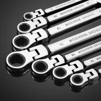 Juego De Llaves De Encaje Con Cabeza Flexible En Acero Cromo Vanadio Herramientas Manuales De Combustible Para Reparación De Coches Kit De Llaves Y Destornilladores Métricos 8mm-19mm - details 8