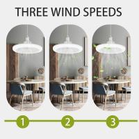 Ventilador de Techo con Luz y Control Remoto, Ventilador de Techo Silencioso con Base E27 de 30 W, LED de 3 Colores, 3 Velocidades, Temporizador, Luz de Ventilador de Techo para Dormitorio - details 1