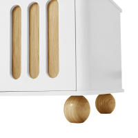 Soporte de TV moderno 180x40x47 cm-Cuadro Blanco y Madera, con 4 Puertas, 1 caja y Luz LED - Esquinas redondo, Petas esféricas1, material de almacenamiento múltiple - details 5