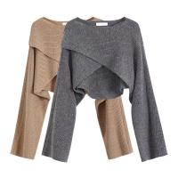 Suéter De Punto Corto De Invierno Para Mujer Estilo Callejero Y2K De Alta Estiramiento Manga Larga O-Neck Suéter Pulla - details 17