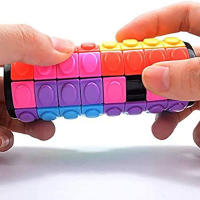 Cubo Mágico 3D Puzzle Cilindro Rotativo Juguete Antiestrés Desafío Mental Juego De Mano Colorido Sensor Slide Puzzle Para Niños De 6 a 12 Años - details 5