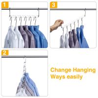 Percha multifuncionales para ahorro Espacio, 4 piezas, Práctica y durabilidad, percha Mágica de metal de Maple inoxable, Organizador de perchas para Armario - details 3