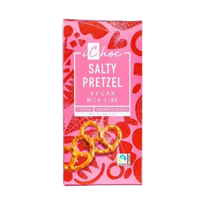 Chocolate Vegano Salty Pretzel 80G - iChoc - 1