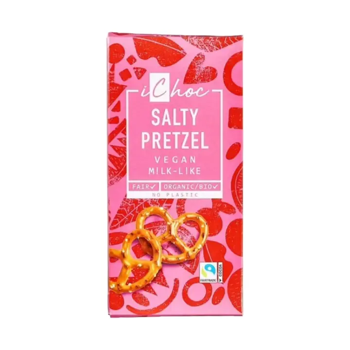 Chocolate Vegano Salty Pretzel 80G - iChoc - 1