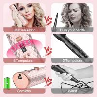 <ALIMT ><ALIMT >🔥</ALIMT></ALIMT> 【REGALO MAMÁ】-Rizador de pelo giratorio portátil con carga USB, rizador de pelo automático inalámbrico, cilindro de cerámica sin enredos, peinado de calentamiento rápido, control de temperatura de 5 etapas, anti-quemaduras - details 2