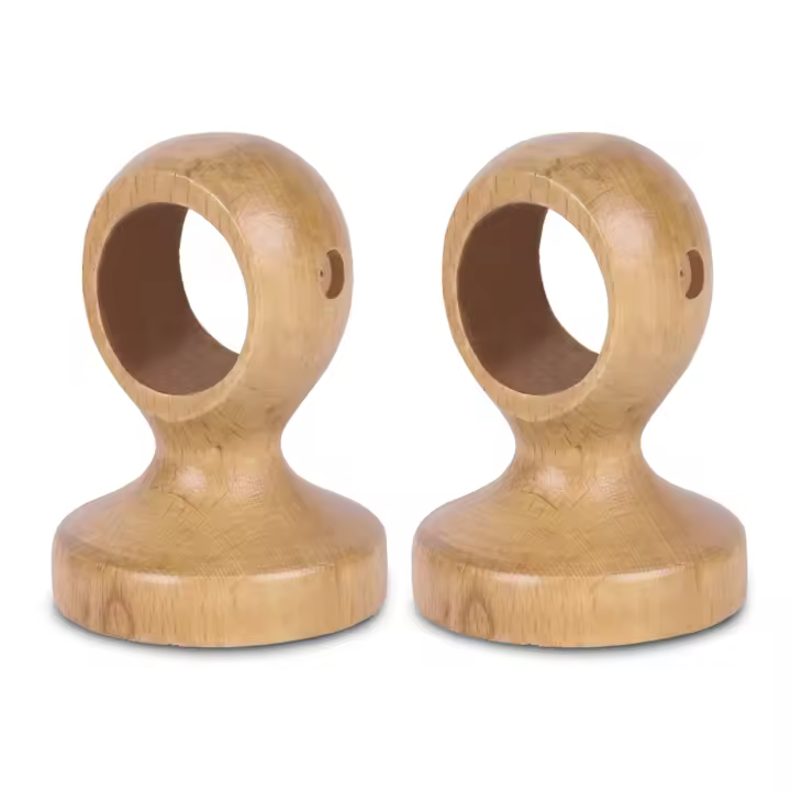 MERCURY HOME- Pack de 2 Soportes Decorativos para Barra de Madera de Pared o Techo. Colgador para Barras de Cortina de ø 28mm. - 1