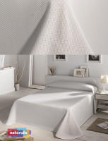 Colcha Tejido Jacquard ESTORALIS | Moderno Diseño Verano | Protector Cama PUNTOS - details 1