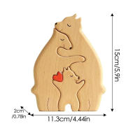 Puzzle De Madera Con Tema De Familia De Oso DIY Decoración Para Escritorio Regalo Para Día De La Madre Figura De Oso Familiar Bonita Y Creativa - details 1