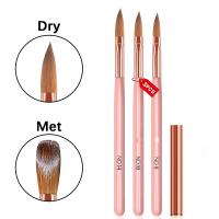Set De Arte De Uñas Con Pluma De Cristal Rosa Y Cepillo De Uñas Herramientas De Manicura Conjunto Especial De 3 Varillas De Madera - details 4