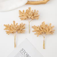 6PCS Hojas Verdes De Suculentas Artificiales Para Decoración De Navidad En Casa Material Para Wreath Y Accesorios De Boda Y Banquete - details 3